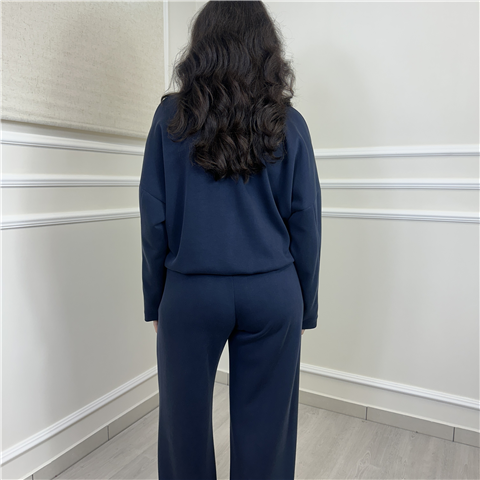 Felpa Bomber Alamari Con Cordino Art. Kmaq034, Taglia: M, Colore: BLU