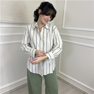 Camicia Ampia Righe E Strass Art. Cvsq056