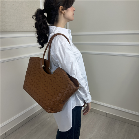 Shopper Effetto Intrecciato Con Doppio Manico Art. 261tb7300