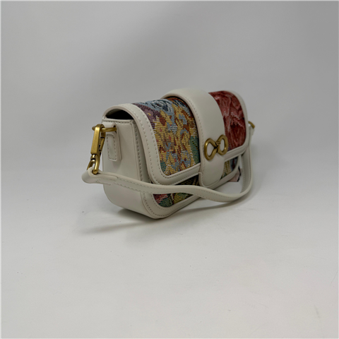 Borsa A Mano Con Dettagli In Tessuto Jacquard E Tracolla Removibile Art. 261tb7320