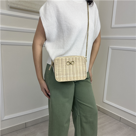 Camera Bag Con Particolare In Rattan Art. 261tb7430