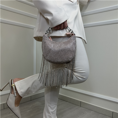 Hobo Piccola In Strass Con Frange Art. 261tb7360