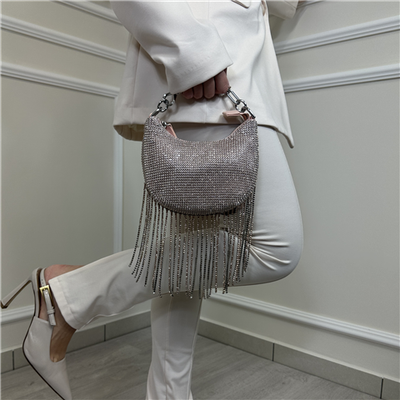 Hobo Piccola In Strass Con Frange Art. 261tb7360 Hobo Piccola In Strass Con Frange Art. 261tb7360
