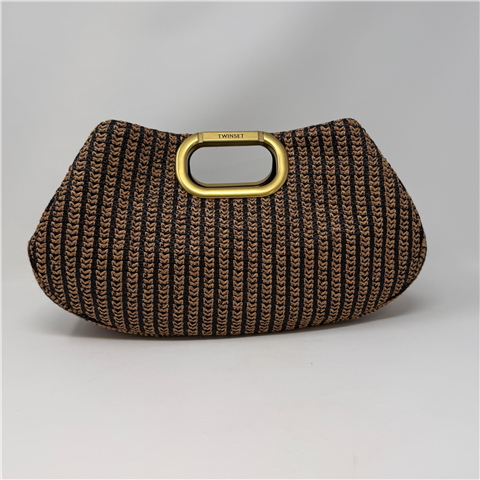Maxi Clutch Effetto Paglia Con Manico Incassato E Tracolla Removibile Art. 261tb7500