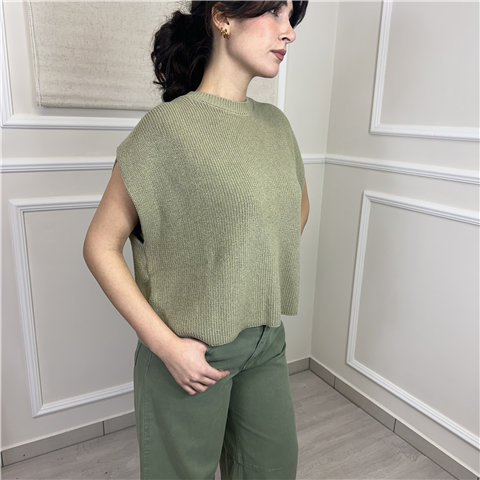 Gilet Girocollo In Filo Art. Lfpq009 Gilet Girocollo In Filo Art. Lfpq009, Taglia: U, Colore: KAKI