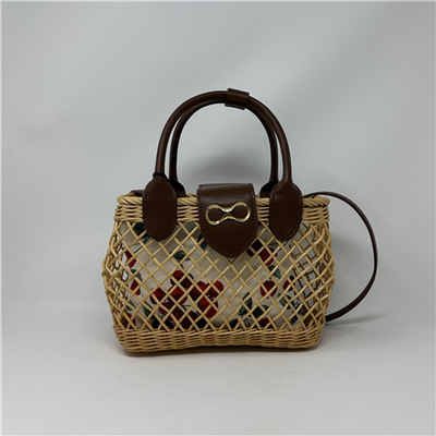 Cestino In Vimini Con Tracolla E Pochette Interna Removibili Art. 261td8252