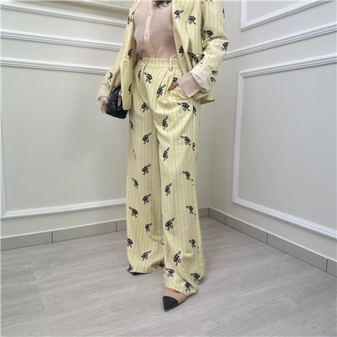 Pantalone Gessato Ricamo Art.