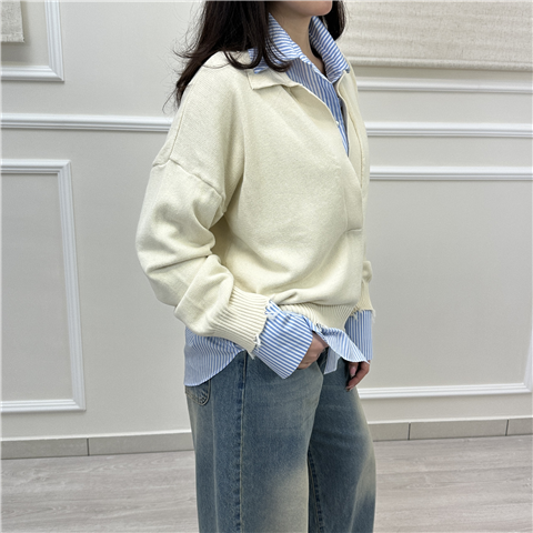 Maglia Collo A V Con Rotture Art. 7ab7007