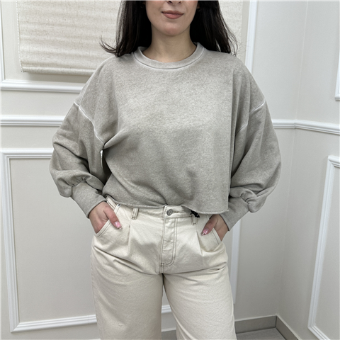 Felpa Crop Con Manica Baloon Art. Fmaq013