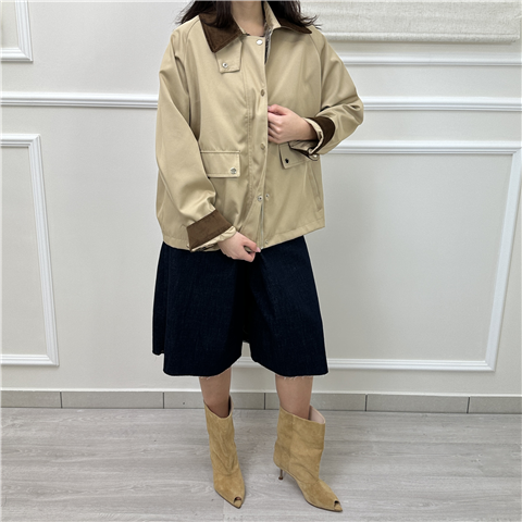 Giubbotto Con Collo E Polsini In Ecopelle Art. Tab0950 Giubbotto Con Collo E Polsini In Ecopelle Art. Tab0950, Taglia: M, Colore: BEIGE