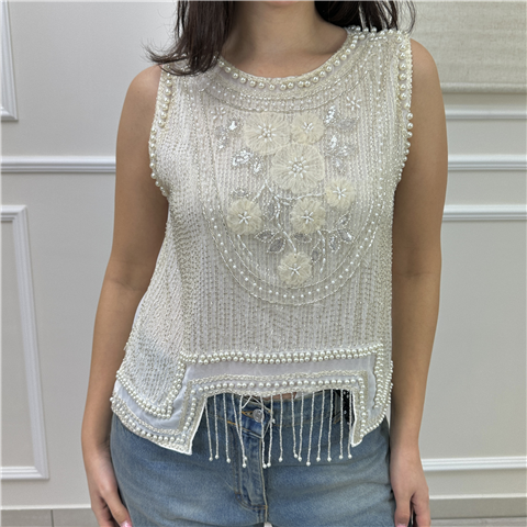 Top Con Applicazioni E Ricami Art. Rab0083