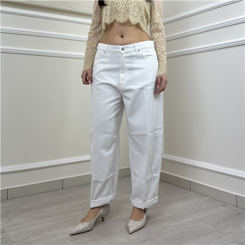 Pantalone Carrot Mod. Laila Art. Dab5225, Taglia: L, Colore: BIANCO