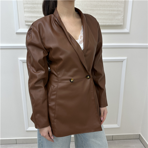 Giacca Doppiopetto In Ecopelle Art.