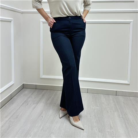 Pantalone Ampio Gessato Art. P11018, Taglia: L, Colore: BLU