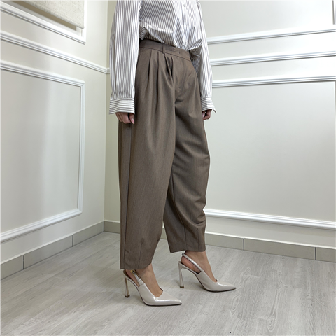 Pantalone Barrel Con Pinces Art. Tab0837, Taglia: L, Colore: CAMEL