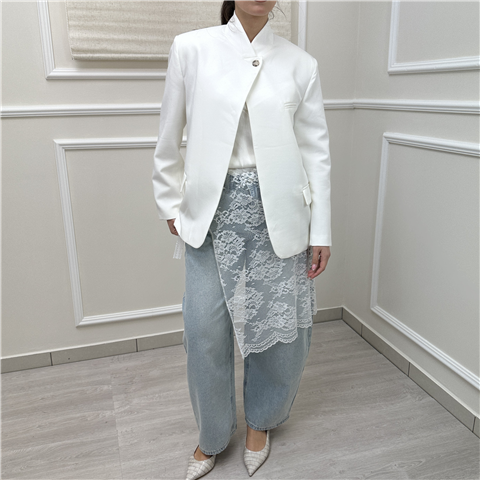 Giacca Allacciata Al Collo Art. Tab1089, Taglia: S, Colore: NATURALE