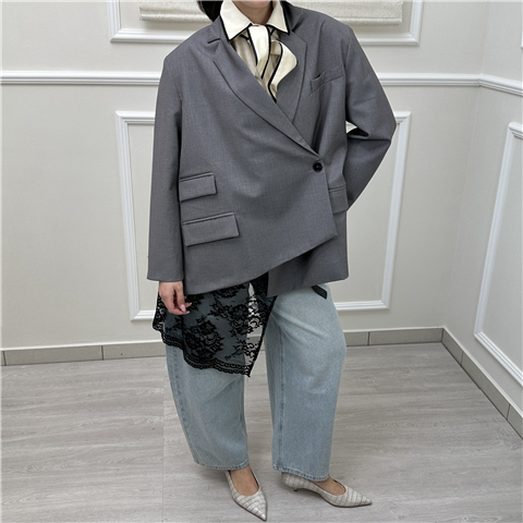 Giacca Over Asimmetrica Con Doppia Chiusura Art. Tab1002