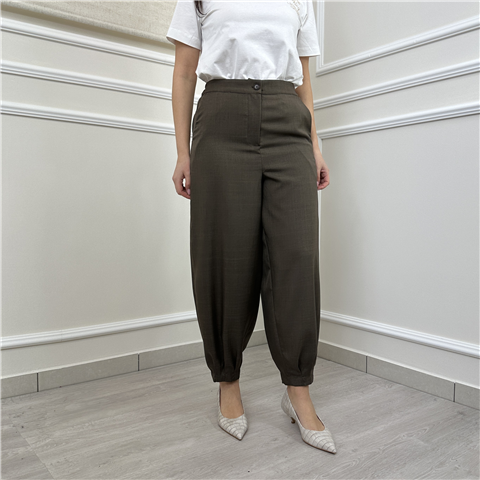 Pantalone Ampio Ripreso Alla Caviglia Art. Tab0349, Taglia: M, Colore: TABACCO