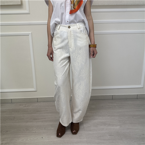 Pantalone Ampio In Pizzo Art. Tab0597 Pantalone Ampio In Pizzo Art. Tab0597, Taglia: M, Colore: PANNA