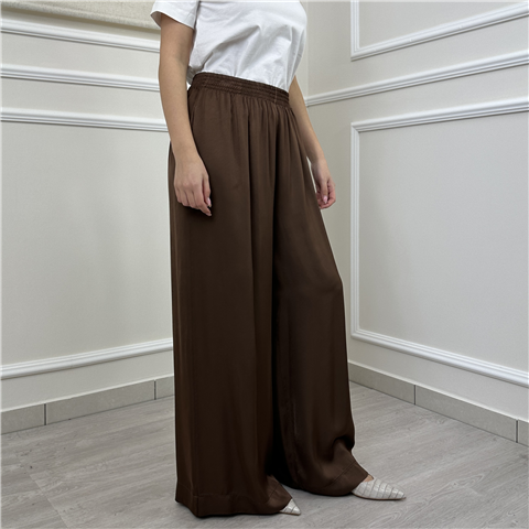 Pantalone Ampio Con Elastico In Vita Art. Tab0082 Pantalone Ampio Con Elastico In Vita Art. Tab0082, Taglia: XL, Colore: CIOCCOLATO