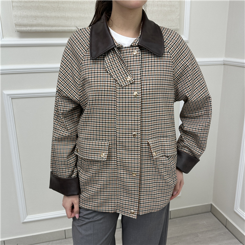 Giubbino Con Particolari In Ecopelle Art. Tab1009 Giubbino Con Particolari In Ecopelle Art. Tab1009, Taglia: S, Colore: CAMEL