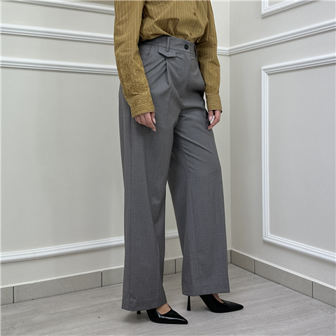 Pantalone Palazzo Con Pinces Art. Tab1003, Taglia: L, Colore: GRIGIO