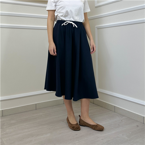 Gonna In Felpa Con Coulisse In Vita Art. 38735, Taglia: M, Colore: BLU