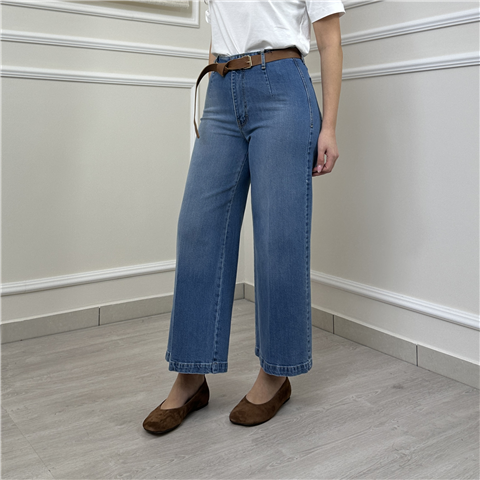 Jeans Palazzo Elasticizzato Con Cintura Art. Cj12724 Jeans Palazzo Elasticizzato Con Cintura Art. Cj12724