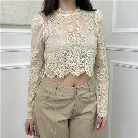 Blusa In Pizzo Art. S26t602, Taglia: M, Colore: BEIGE
