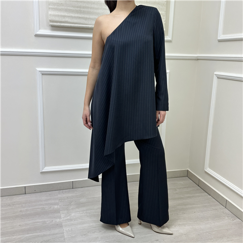 Abito Gessato Asimmetrico Art. A11012