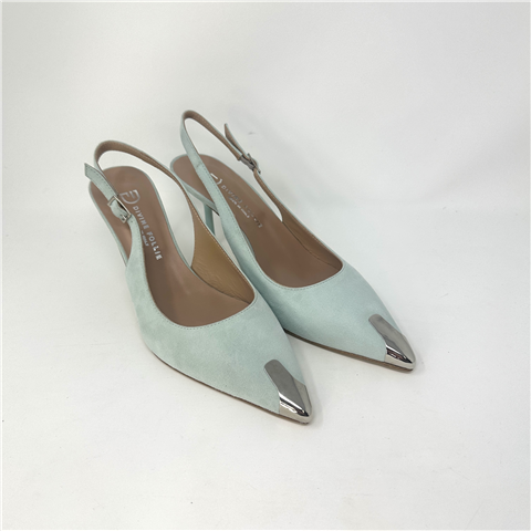 Slingback Scamosciata Con Punta Metallica Art. A712pun