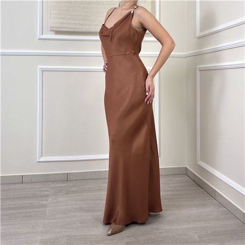 Abito Lungo Con Dettaglio Gioiello Sulla Spalla Art. 261tp2760