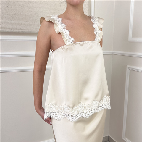 Top In Raso Con Dettagli In Pizzo Art. Tab0984 Top In Raso Con Dettagli In Pizzo Art. Tab0984