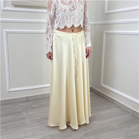 Gonna Lunga In Raso Con Elastico E Coulisse Art. Su704n, Taglia: U, Colore: GIALLO