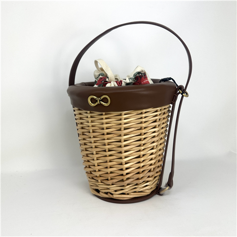 Secchiello In Midollino Con Sacca Interna Art. 261td8253, Taglia: U, Colore: PAGLIA