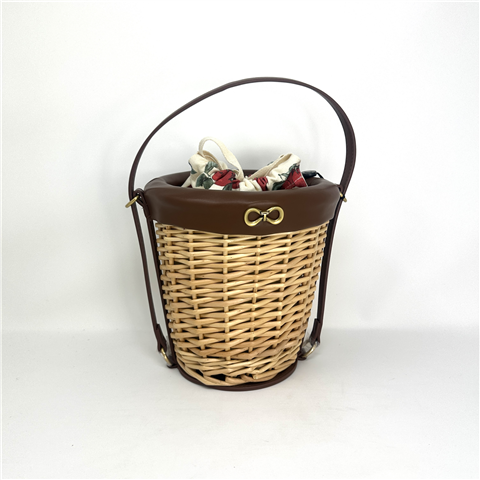 Secchiello In Midollino Con Sacca Interna Art. 261td8253