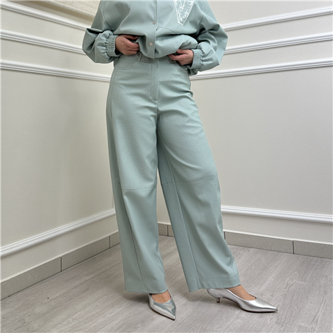 Pantalone Carrot Ecopelle Art. Tab0105, Taglia: S, Colore: VERDE