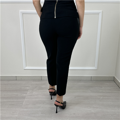 Pantalone Cropped Con Banda Laterale Art. 261ap2275, Taglia: L, Colore: NERO