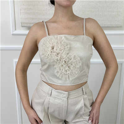 Top Con Applicazione In Tulle Art. 261at2074