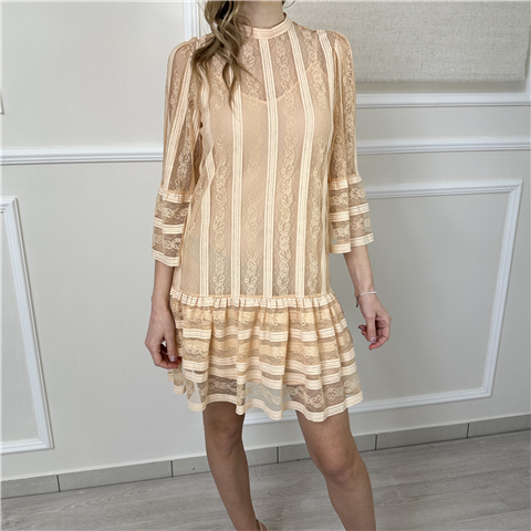 Abito Corto Con Cintura E Sottoveste Art. 261tp2544, Taglia: 40, Colore: PEACH/PINK