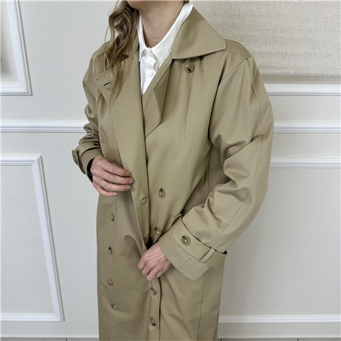 Trench Lungo Doppiopetto Art. M1ab0022, Taglia: 38, Colore: BEIGE