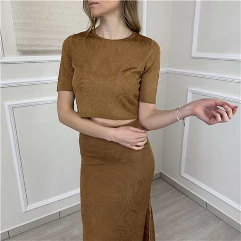 Gonna Lunga In Maglia Elasticizzata Art. 261tp3140, Taglia: L, Colore: BUBINGA