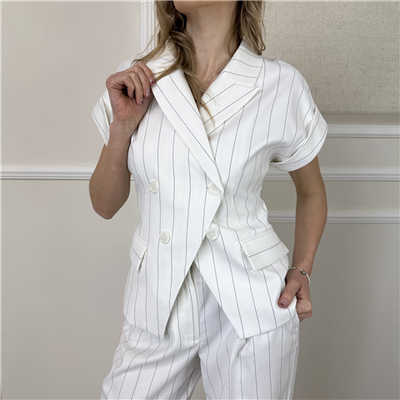 Giacca Doppiopetto Gessata Manica Ad Aletta Art. 261ap2085