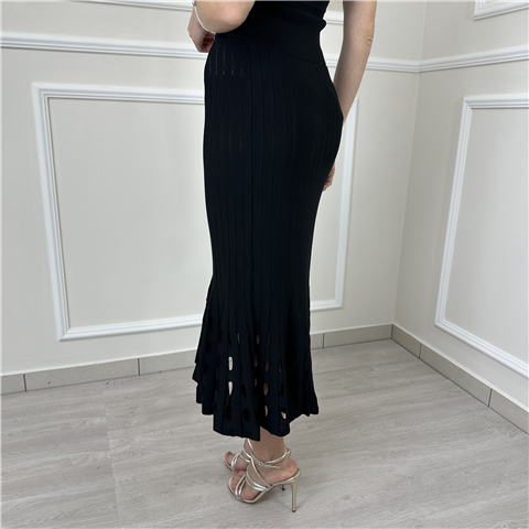 Gonna Midi In Maglia Art. 261ap3072, Taglia: L, Colore: NERO