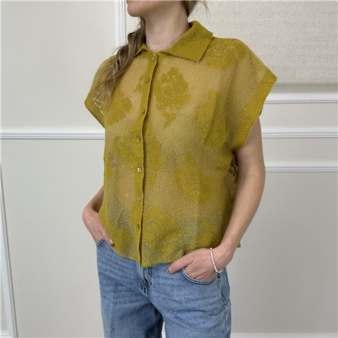 Maglia M/c Con Colletto E Bottoni Art. M3ab0067, Taglia: U, Colore: SENAPE
