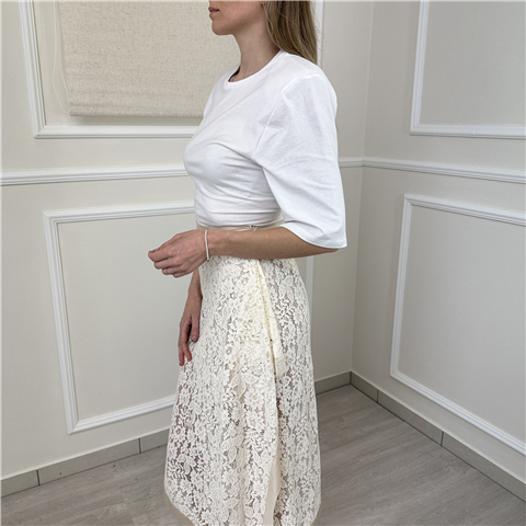 Gonna Pizzo Art. Tab1371, Taglia: XS, Colore: BURRO