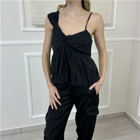 Top Con Bretellina Asimmetrica Art. 210107, Taglia: S, Colore: NERO