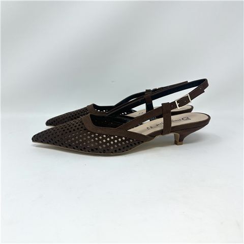Slingback Traforata In Vera Pelle Scamosciata Art. P3020