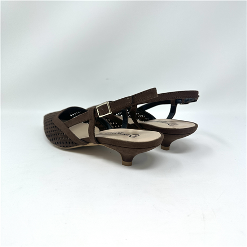 Slingback Traforata In Vera Pelle Scamosciata Art. P3020