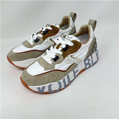 Sneakers Con Borchie Art. Club1052e42, Taglia: 37, Colore: BIANCO/BEIGE